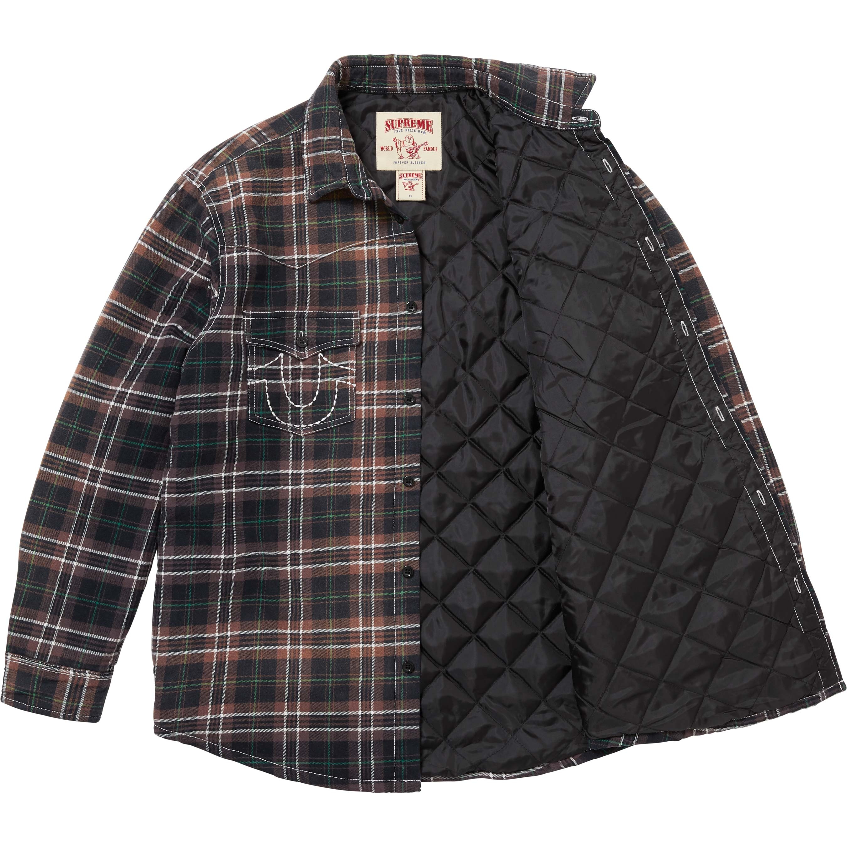 Supreme®/True Religion® Quilted Lined Plaid Flannel Shirt view 19
